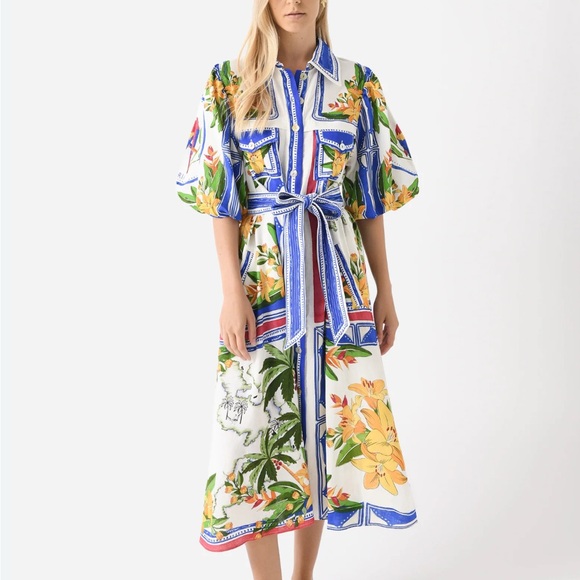 Farm Rio Floral Parrot Print Maxi Dress - Picture 2 of 8